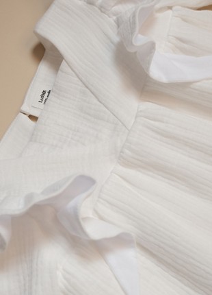 White muslin boho dress for girl4 photo