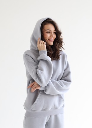 Women's Fleece Hoodie | Grey color | Made in Ukraine | Rebellis
