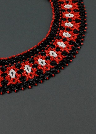 Red and black beaded necklace2 photo