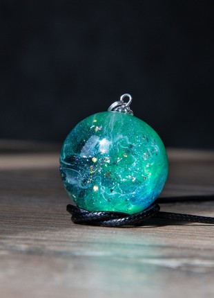 Resin universe pendant, Space necklace7 photo