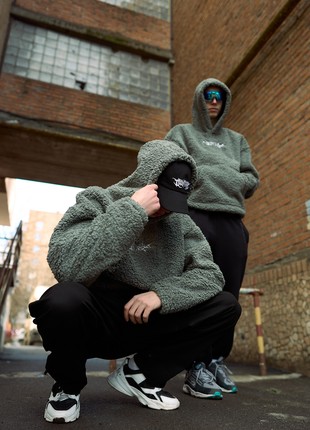 Warm hoodie oversized OGONPUSHKA Toxic green
