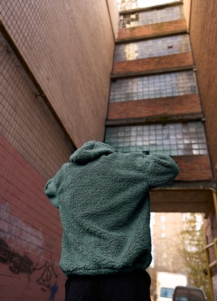 Warm hoodie oversized OGONPUSHKA Toxic green8 photo