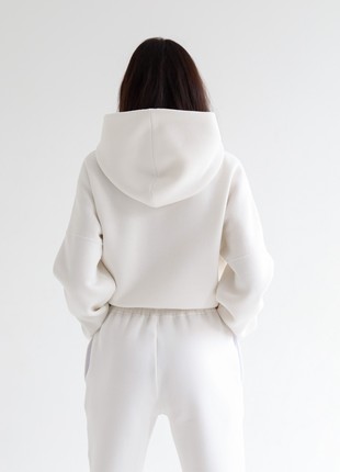 Women's Cotton Jogger Pants with Fleece | Milk color | Made in Ukraine | Rebellis10 photo