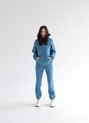Women's Cotton Jogger Pants with Fleece | Azur color | Made in Ukraine | Rebellis2 photo