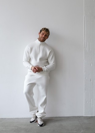 Men's Casual Active Tracksuits with Fleece | Milk color | Made in Ukraine | Rebellis3 photo