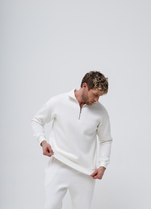Men's Casual Active Tracksuits with Fleece | Milk color | Made in Ukraine | Rebellis4 photo