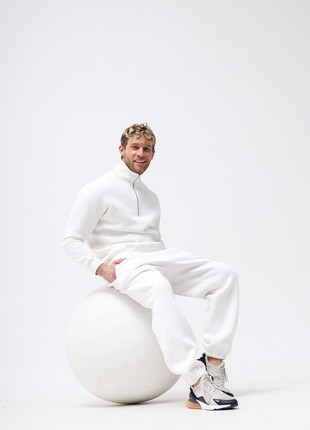 Men's Casual Active Tracksuits with Fleece | Milk color | Made in Ukraine | Rebellis10 photo