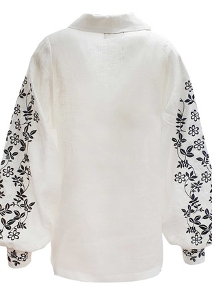 Vyshyvanka shirt with embroidery Floral branches monochrome4 photo