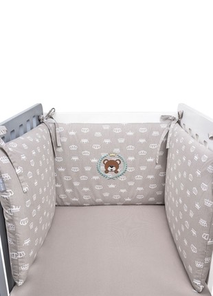 PROTECTIVE BOARD IN THE BED TM PAPAELLA 198X42 CM CROWN BEIGE1 photo