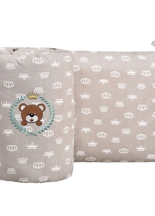 PROTECTIVE BOARD IN THE BED TM PAPAELLA 198X42 CM CROWN BEIGE8 photo