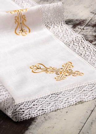 Kryzhma for baptism HISTROV 120×120 cm Ivory 101024 photo