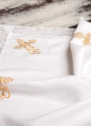 Kryzhma for baptism HISTROV 120×120 cm Ivory 101023 photo