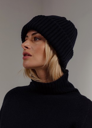 Mira merino wool hat in black1 photo