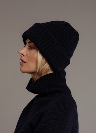 Mira merino wool hat in black2 photo