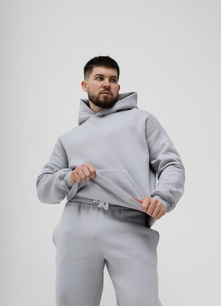 Tracksuits with Fleece - Hoodie and joggers - Grey color - Made in Ukraine - Rebellis7 photo