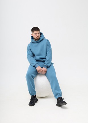 Tracksuits with Fleece - Hoodie and joggers - Azur color - Made in Ukraine - Rebellis5 photo