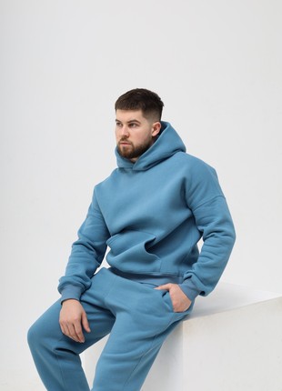 Tracksuits with Fleece - Hoodie and joggers - Azur color - Made in Ukraine - Rebellis8 photo