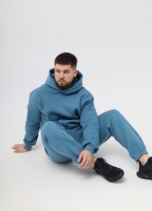 Tracksuits with Fleece - Hoodie and joggers - Azur color - Made in Ukraine - Rebellis7 photo