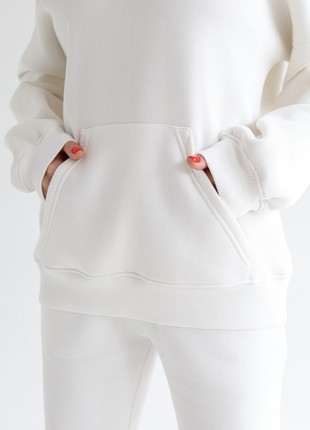 Tracksuits with Fleece - Hoodie and joggers - Milk color - Made in Ukraine - Rebellis10 photo