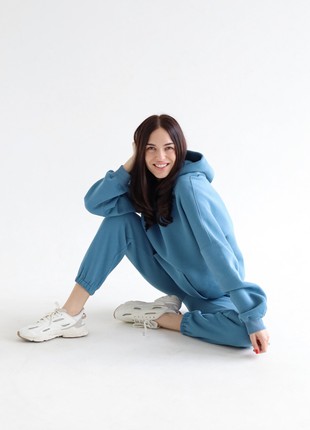 Tracksuits with Fleece - Hoodie and joggers - Azur color - Made in Ukraine - Rebellis1 photo