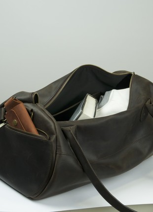 Leather gym bag, duffel bag, sports bag for men3 photo