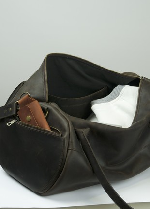 Leather gym bag, duffel bag, sports bag for men1 photo