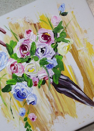 Umbrella with Flowers Acrylic Painting on Canvas8 photo