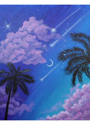Shooting Stars Original Acrylic Painting on Canvas Wall Decor