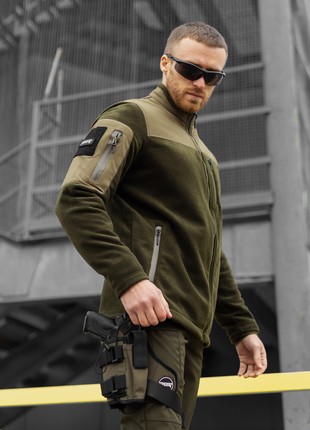 Tactical set (Fleece jacket BEZET khaki, Tactical cargo pants BEZET Chaplain khaki)5 photo
