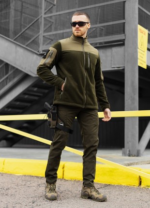 Tactical set (Fleece jacket BEZET khaki, Tactical cargo pants BEZET Chaplain khaki)4 photo
