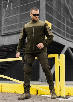 Tactical set (Fleece jacket BEZET khaki, Tactical cargo pants BEZET Chaplain khaki)2 photo