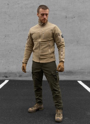 Tactical Set (BEZET SOLDIER SAND FLEECE JACKET, BEZET WARM CARGO PANTS Khaki Cartridge, BEZET PROTECTIVE TACTICAL GLOVES)5 photo