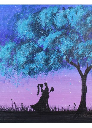 Couple in Love Original Acrylic Painting on Canvas Wall Decor