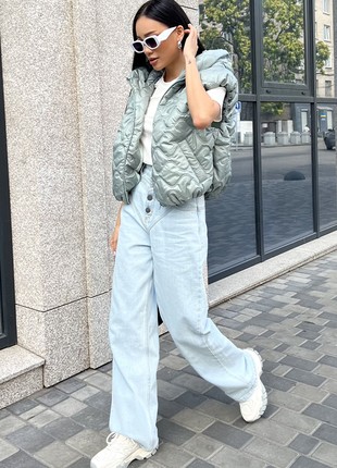 Women's waistcoat in olive color5 photo