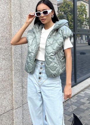 Women's waistcoat in olive color4 photo