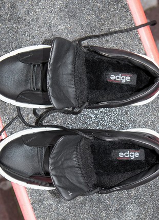 Men's shoes with white soles. Winter sneakers with fur! ED-Ge 5838 photo
