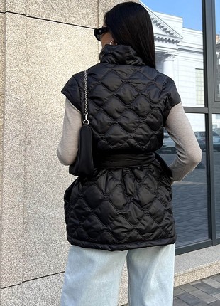 Long women's vest in black color2 photo