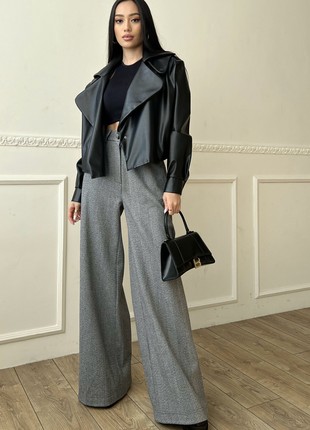 Warm palazzo pants in gray color