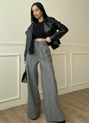 Warm palazzo pants in gray color6 photo