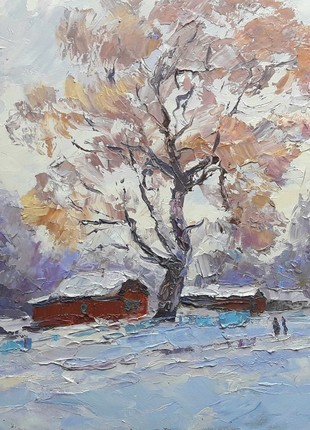 Oil painting Winter street Serdyuk Boris Petrovich nSerb336