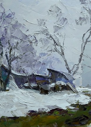 Oil painting Winter evening Serdyuk Boris Petrovich nSerb338