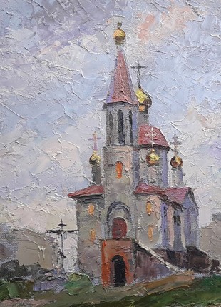 Oil painting Temple near the river Serdyuk Boris Petrovich nSerb3443 photo