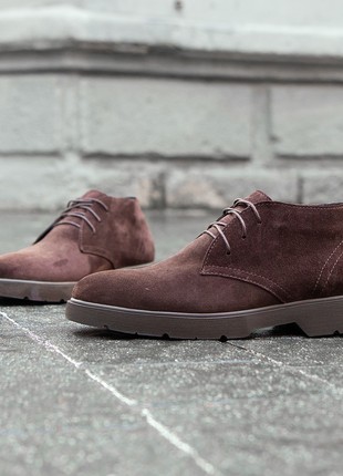 Brown boots for men. Choose suede derbies EdGe 5844 photo