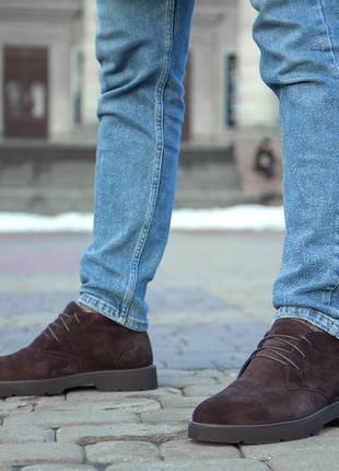 Brown boots for men. Choose suede derbies EdGe 5848 photo