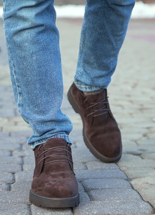 Brown boots for men. Choose suede derbies EdGe 5843 photo