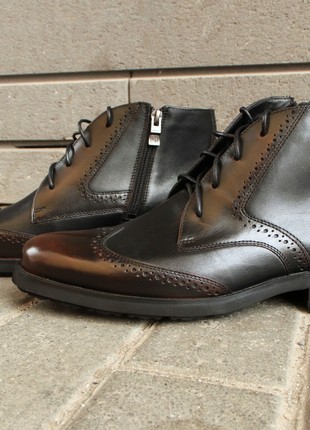 Men's brown brogue shoes "Ikos 374"4 photo