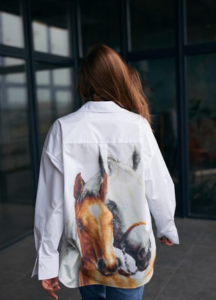 Shirt "Ukrainian horses" with unique print from painting10 photo