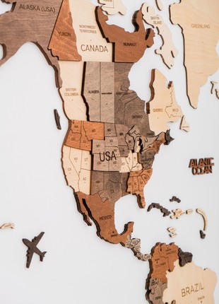 3D XL Wooden World Map Multicolor5 photo