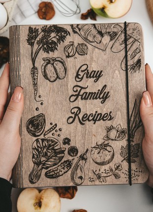 Wooden Recipe Book Peppers