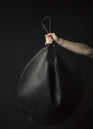 Oversized Leather Bag Calliope with Zipper3 photo